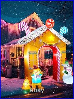 10FT Christmas Inflatables Arch for Outdoor Decoration Xmas Gingerbread Man Sno