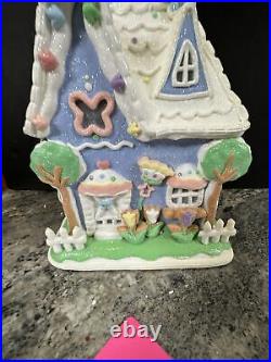 10.5 Easter Spring Butterfly GINGERBREAD HOUSE Valerie Parr Hill PASTEL Blue