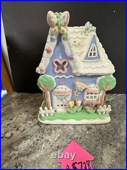 10.5 Easter Spring Butterfly GINGERBREAD HOUSE Valerie Parr Hill PASTEL Blue