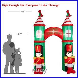 10 Feet Lighted Inflatable Castle Arch Gate with Guard Decor for Christmas, P