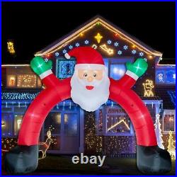 10 Ft Arch Santa With LED Lights Christmas Inflatable Outdoor Yard Decorations