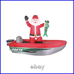 10 Ft Fishing Santa in Boat Airblown Inflatable Florida Christmas Parade Redneck