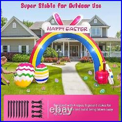 10 Ft Giant Easter Bunny Arch Lighted Inflatable Outdoor Decorations Clearance