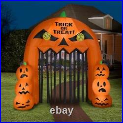 10 Ft HALLOWEEN PUMPKIN ARCHWAY ANIMATED SPINNING EYES AIRBLOWN INFLATABLE LED