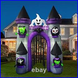 10 Ft Halloween Inflatables Castle Archway Decoration with Ghost Green Weirdo