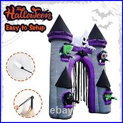 10 Ft Halloween Inflatables Castle Archway Decoration with Ghost Green Weirdo