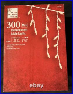 10 ct x 300 Home Accents Incandescent Mini Icicle Lights Clear White Wedding