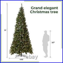 11' White Mountain Pine Artificial Christmas Tree withPinecones & 1050 Clear LEDs