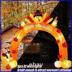 12FT Thanksgiving Inflatable Decor, Giant Inflatable Turkey Arch with Squirrel