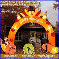 12FT Thanksgiving Inflatable Decor, Giant Inflatable Turkey Arch with Squirrel