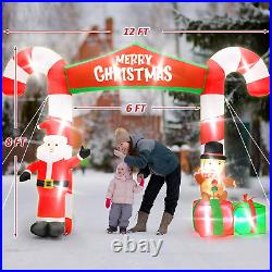 12 FT Christmas Inflatables, LED Lighted Christmas Arch Inflatable Decorations
