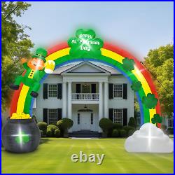 12 FT St Patrick'S Day Decoration Outdoor, Giant Lucky Rainbow Arch Inflatable w