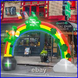 12 FT St Patrick'S Day Decoration Outdoor, Giant Lucky Rainbow Arch Inflatable w