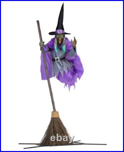 12 ft. Animated Hovering Witch Halloween Decorations Props Garden Flying Witch