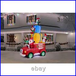 12 ft Santa's Present Delivery Truck with Swirling Lights Christmas Inflatable