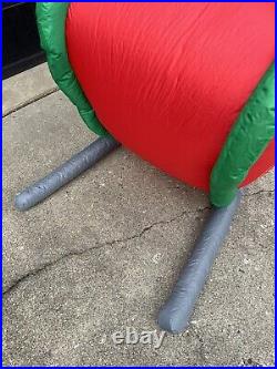 12ft Giant Blow Up Gemmy Inflatable Santa on Sleigh with 3 Reindeer