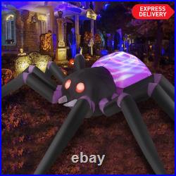 12ft Halloween Inflatables Giant Purple Spider with LEDs Inflatable Outdoor Decor