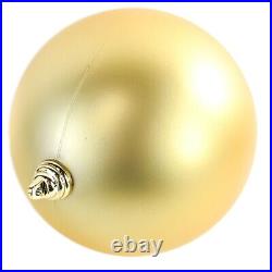 12in Extra Large Matte Gold Christmas Ball Ornament Hanging String Plastic 280m