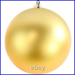 12in Extra Large Matte Gold Christmas Ball Ornament Hanging String Plastic 280m