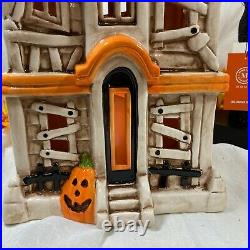 13th & Elm HUGE 17 Halloween Ceramic Spooky Led Light Up Haunted House Ghost