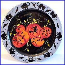14 1/2 Halloween Gates Ware Round Witch Platter Showpiiece. 14 1/2 Diam