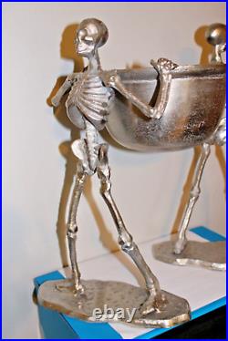15 Metal Skeleton Candy Bowl Halloween Large Sculpture
