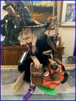 16 Katherine's Collection Halloween Winona Witch Cat on Pumpkin NIB