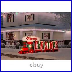 16 ft. Inflatable Merry Christmas Santa Train Colossal Lighted Yard Decoration