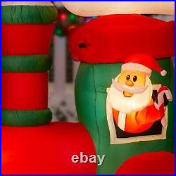 16 ft. Inflatable Merry Christmas Santa Train Colossal Lighted Yard Decoration