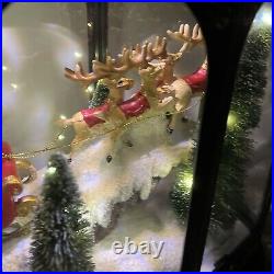 17-1/2 Lighted Christmas Large Lantern Santa Reindeer Sleigh Valerie Parr Hill