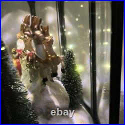 17-1/2 Lighted Christmas Large Lantern Santa Reindeer Sleigh Valerie Parr Hill
