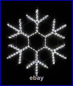 18 Point Snowflake 36 Cool White LED Rope Light Snowflake