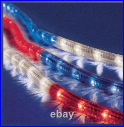 18' Red, White and Blue Rope Light for Memorial Day and Patriotic Parties