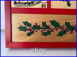 1980's L. L. Bean Advent Calendar Red Wood VTG Christmas Wooden Erzgebirge Style