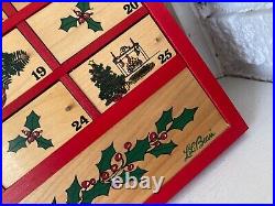 1980's L. L. Bean Advent Calendar Red Wood VTG Christmas Wooden Erzgebirge Style