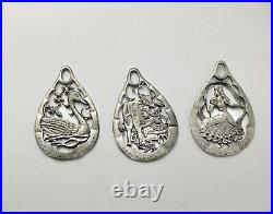 1980s Torino Pewter 12 Days of Christmas Complete 12 Christmas Ornaments 2.75