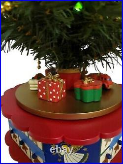 1996 Avon Christmas is Coming Music Box Advent Calendar Rotating Tree Lights