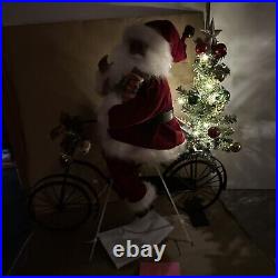 19Rare Valerie Parr Hill Santa Claus African American Bike Light Christmas Tree