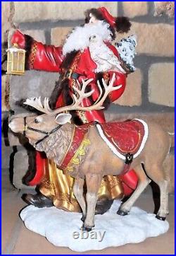 19 Large Red Santa & Deer Figurine by Roman Inc. Christmas Must-Have