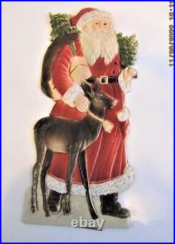 1-belsnikle-embossed Christmas Santa Claus-antique Die Cut Germany-dresden 11