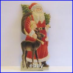 1-belsnikle-embossed Christmas Santa Claus-antique Die Cut Germany-dresden 11