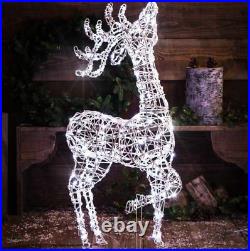 1m Wicker Standing Reindeer LED Light Figure Indoor Outdoor Christmas Decor New