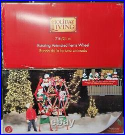 2007 Gemmy Holiday Living 7' Rotating Animated Christmas Ferris Wheel Spotlight