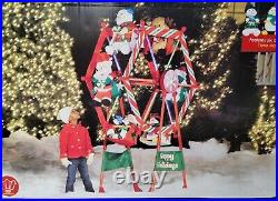2007 Gemmy Holiday Living 7' Rotating Animated Christmas Ferris Wheel Spotlight