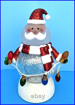 2011 Hallmark Santa Claus Snow Globe Happy Holidays Christmas Light Motion VIDEO