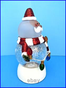 2011 Hallmark Santa Claus Snow Globe Happy Holidays Christmas Light Motion VIDEO