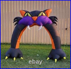 2013 Gemmy Airblown Inflatable Halloween Archway Black Cat 9' Tall