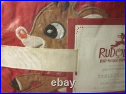 2017 Pottery Barn Kids Santa with Rudolph Christmas Tablecloth New In Pkg withTags
