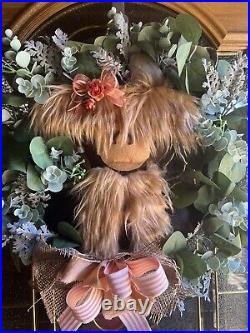 20 Beautiful Highland Baby Cow Wreath Handmade Eucalyptus, Dusty Miller Ribbons