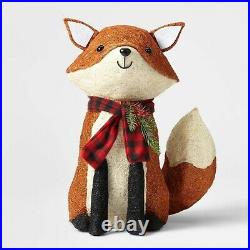 20in Incandescent Sisal Fox Novelty Sculpture withLights Xmas Holiday
